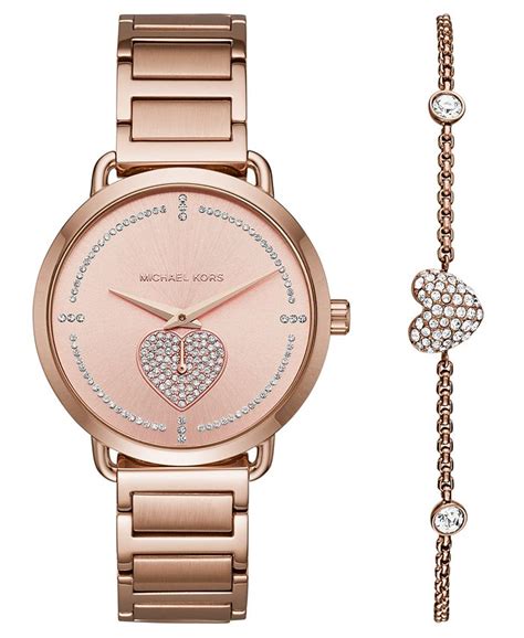 michael kors rose gold portia watch|rose gold watch with numbers.